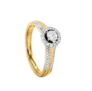 Goldring, Verlobungsring mit Steinen besetzt, bei Sandhaus Optik Uhren und Schmuck